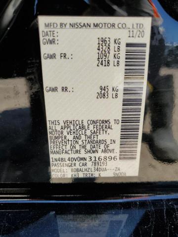 2021 Nissan Altima Sv VIN: 1N4BL4DV0MN316896 Lot: 54654714