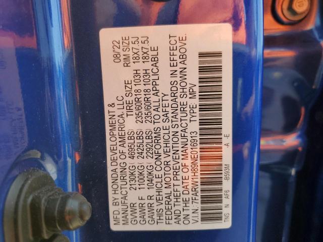 2022 Honda Cr-V Exl VIN: 7FARW1H89NE016913 Lot: 55873174