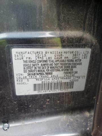 2013 Nissan Sentra S VIN: 3N1AB7AP0DL790950 Lot: 56208044