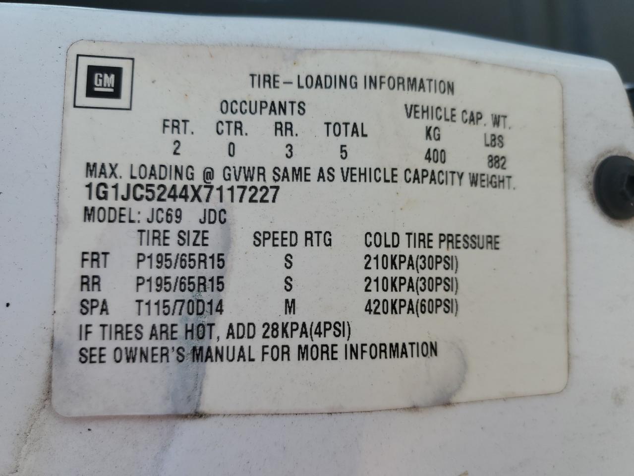 1G1JC5244X7117227 1999 Chevrolet Cavalier