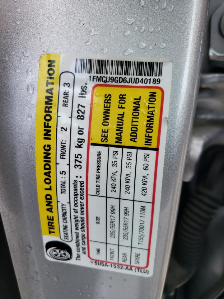 1FMCU9GD6JUD40189 2018 Ford Escape Se