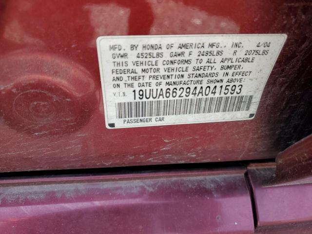 2004 Acura Tl VIN: 19UUA66294A041593 Lot: 55298614