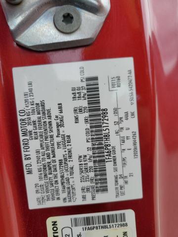 2020 Ford Mustang VIN: 1FA6P8TH8L5172988 Lot: 57057654