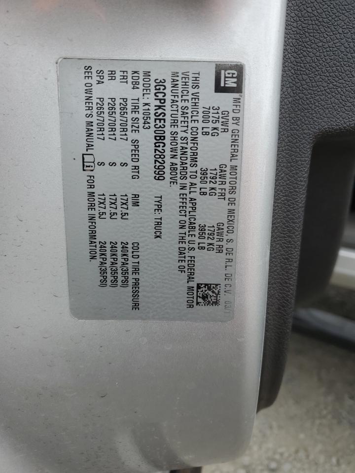 3GCPKSE30BG282999 2011 Chevrolet Silverado K1500 Lt