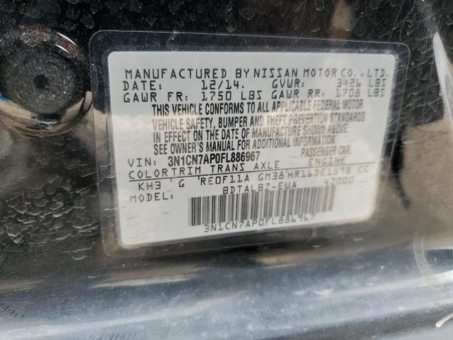 2015 Nissan Versa S VIN: 3N1CN7AP0FL886967 Lot: 54171934