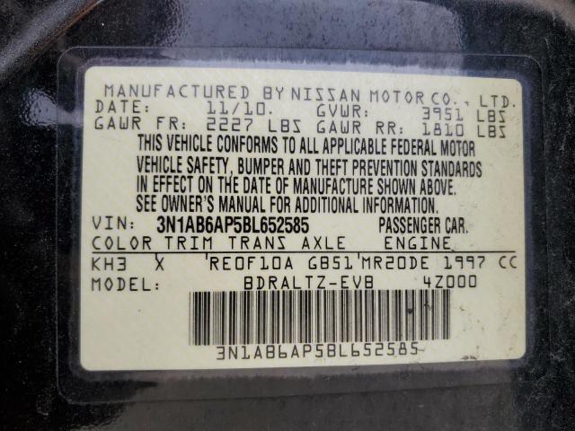 2011 Nissan Sentra 2.0 VIN: 3N1AB6AP5BL652585 Lot: 53505584