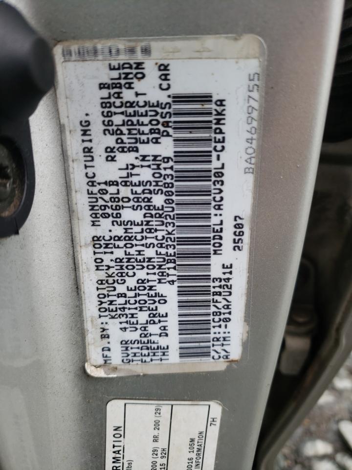 4T1BE32K32U008319 2002 Toyota Camry Le