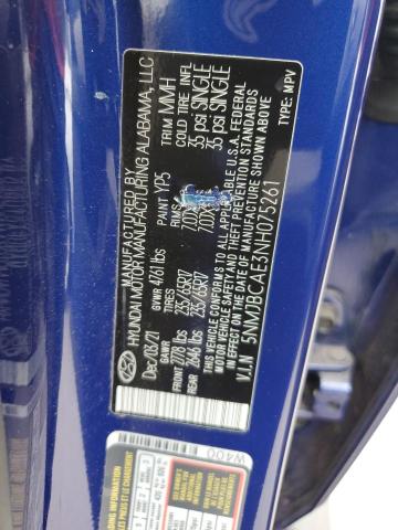 2022 Hyundai Tucson Sel VIN: 5NMJBCAE3NH075261 Lot: 56173894