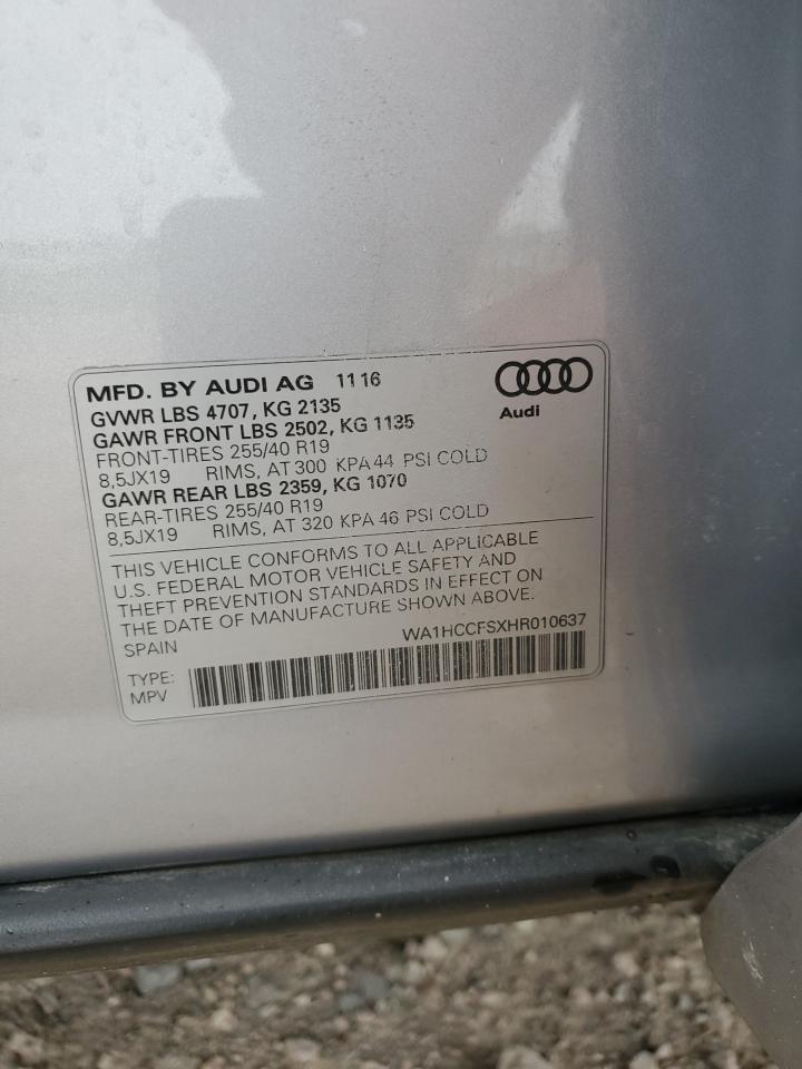 WA1HCCFSXHR010637 2017 Audi Q3 Premium Plus