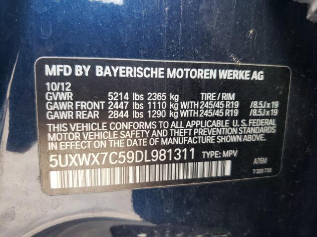 2013 BMW X3 xDrive35I VIN: 5UXWX7C59DL981311 Lot: 56157364