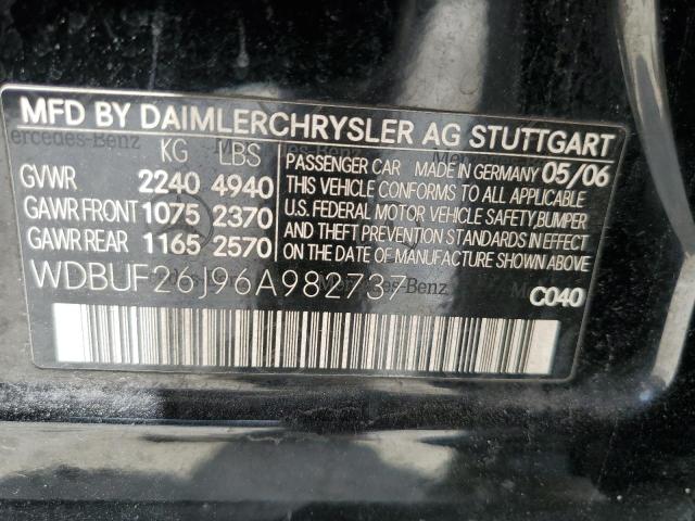 2006 Mercedes-Benz E 320 Cdi VIN: WDBUF26J96A982737 Lot: 54736924