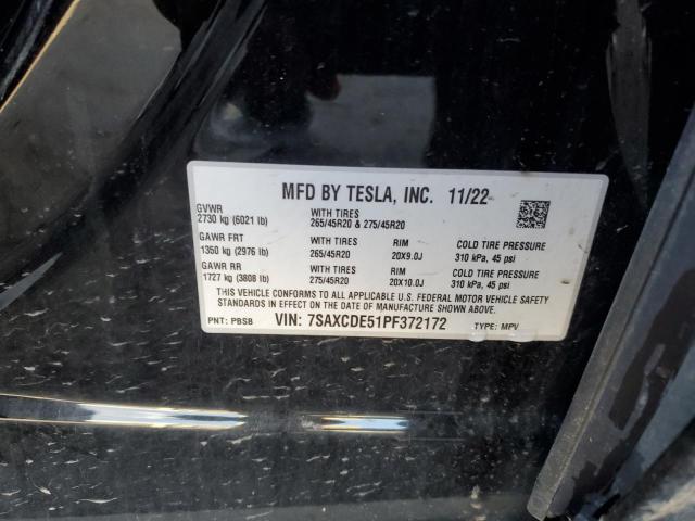 2023 Tesla Model X VIN: 7SAXCDE51PF372172 Lot: 53402114