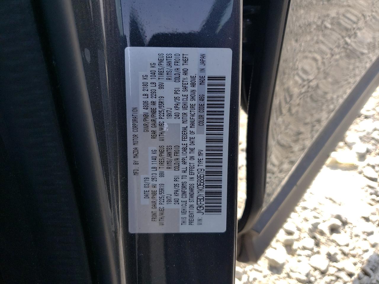 JM3KFBDY1K0588519 2019 Mazda Cx-5 Grand Touring Reserve