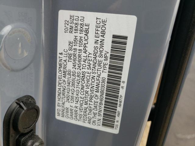 2022 Honda Passport Trail Sport VIN: 5FNYF8H60NB030360 Lot: 54268734