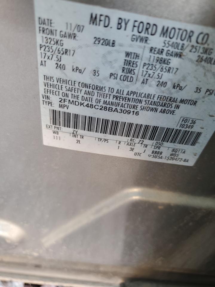 2FMDK48C28BA30916 2008 Ford Edge Sel