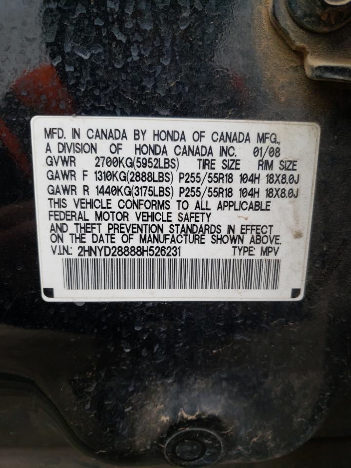 2HNYD28888H526231 2008 Acura Mdx Sport
