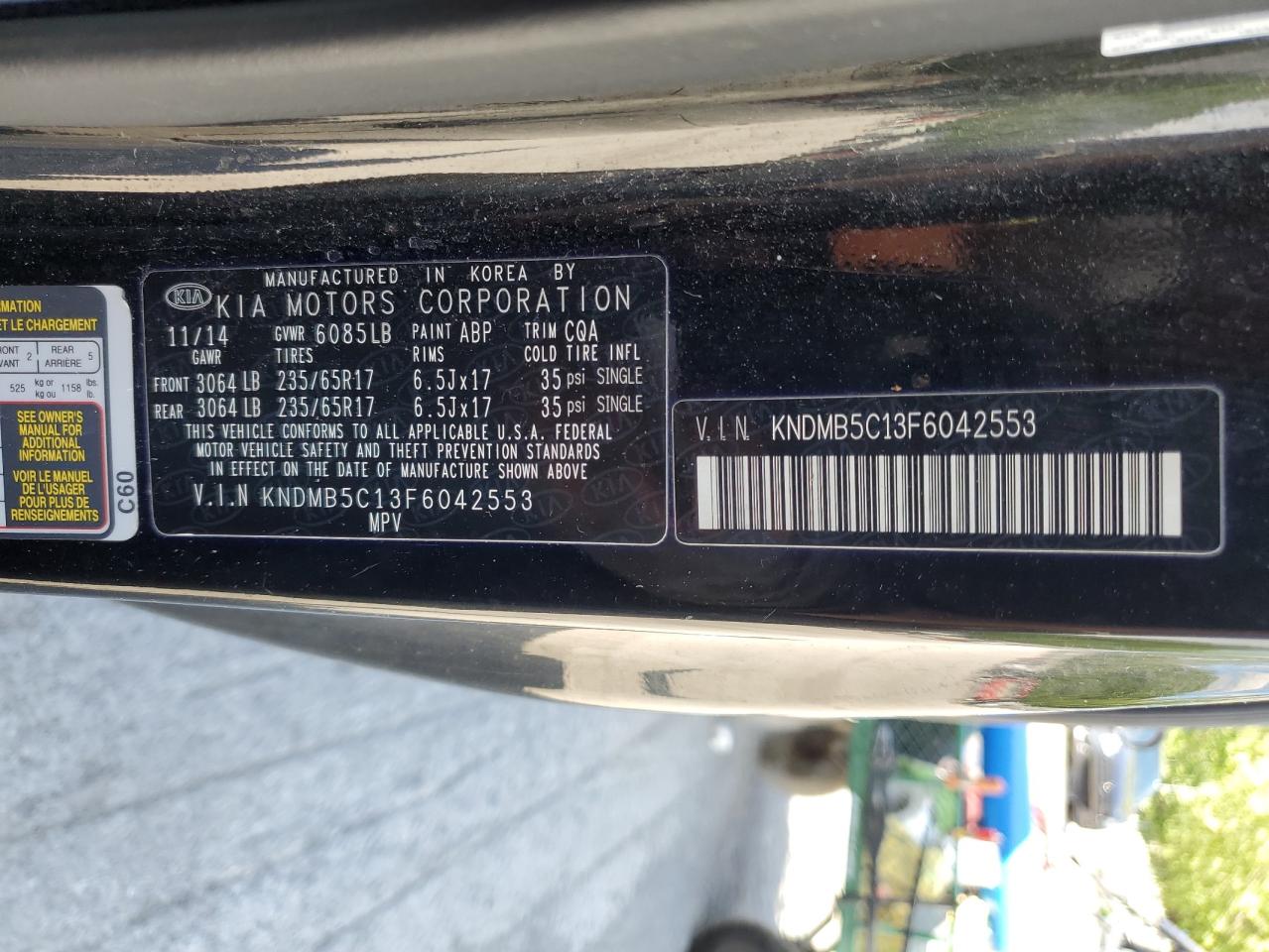 KNDMB5C13F6042553 2015 Kia Sedona Lx