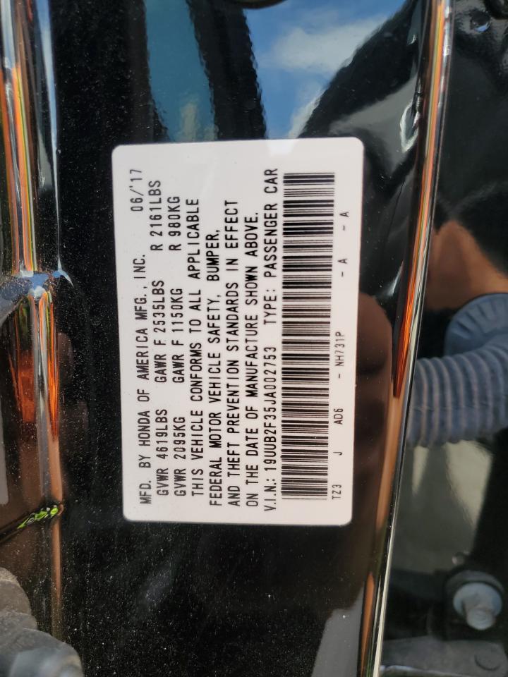 19UUB2F35JA002753 2018 Acura Tlx