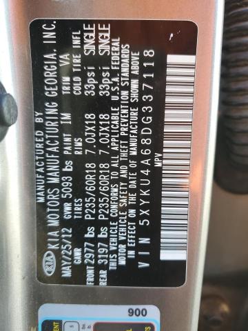 2013 Kia Sorento Ex VIN: 5XYKU4A68DG337118 Lot: 56423574