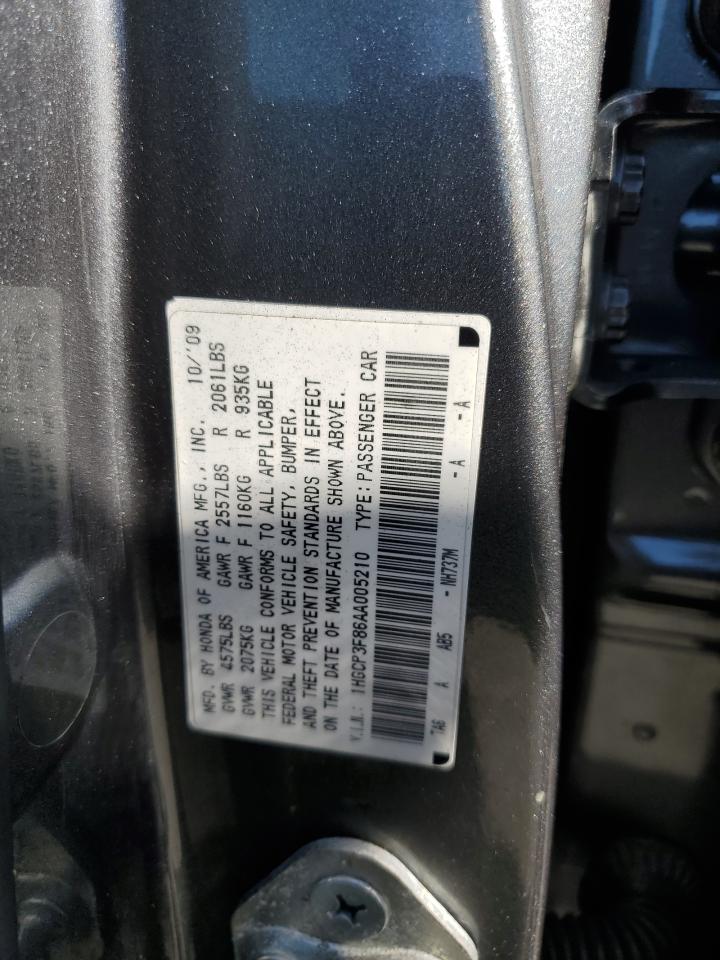 1HGCP3F86AA005210 2010 Honda Accord Exl