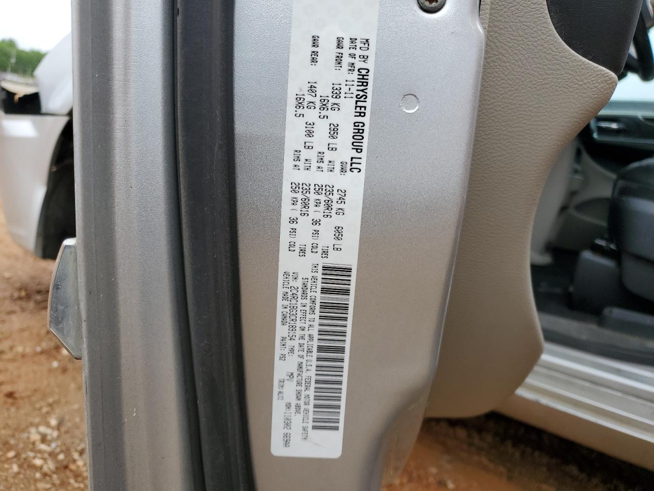 2C4RC1BG3CR189154 2012 Chrysler Town & Country Touring