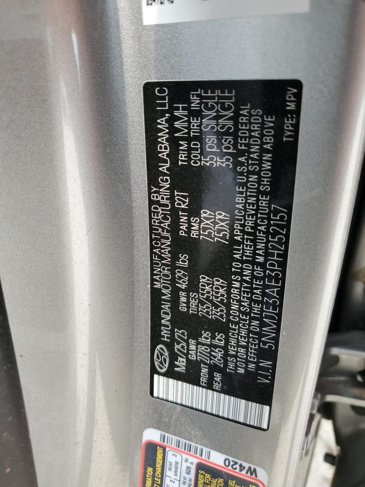 5NMJE3AE3PH252157 2023 Hyundai Tucson Limited