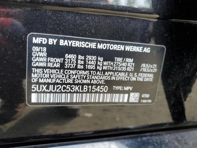 2019 BMW X5 xDrive50I VIN: 5UXJU2C53KLB15450 Lot: 53949284