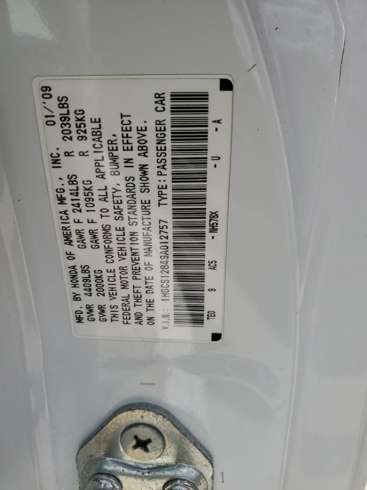 1HGCS12849A012757 2009 Honda Accord Exl