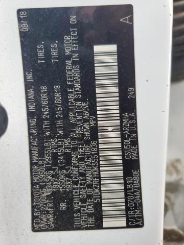 2019 Toyota Highlander Se VIN: 5TDKZRFH0KS551836 Lot: 53635694