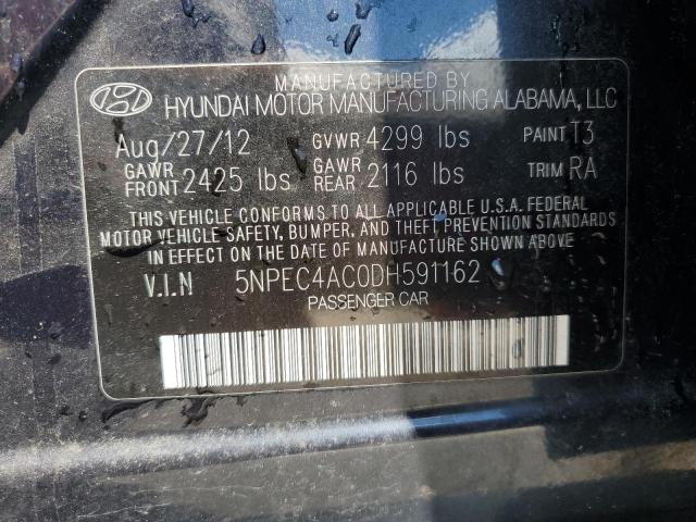 2013 Hyundai Sonata Se VIN: 5NPEC4AC0DH591162 Lot: 55131844