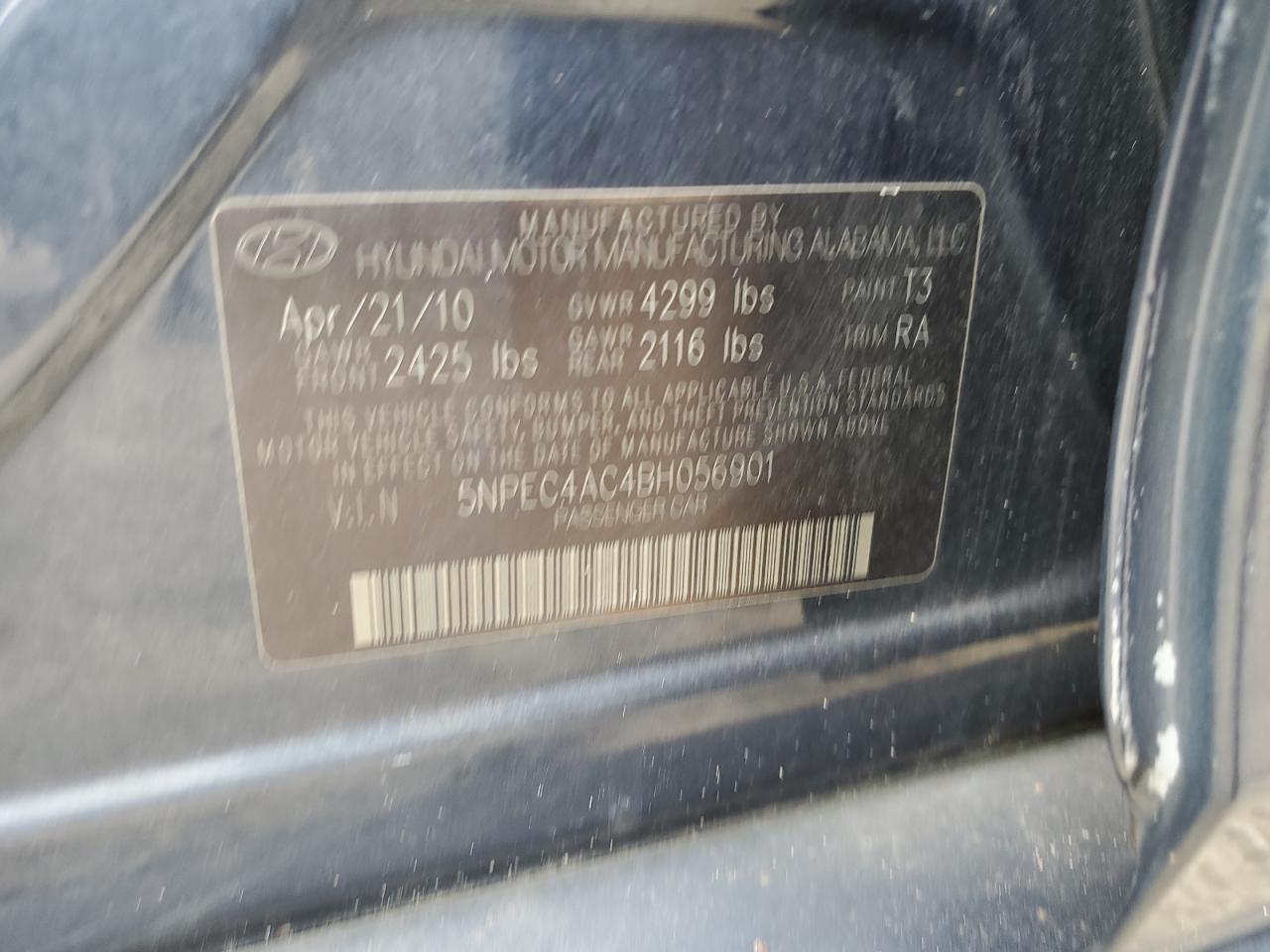 5NPEC4AC4BH056901 2011 Hyundai Sonata Se