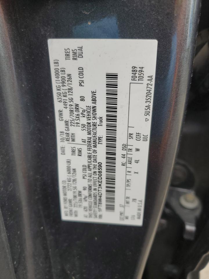 1FT8W4DT3KED08590 2019 Ford F450 Super Duty