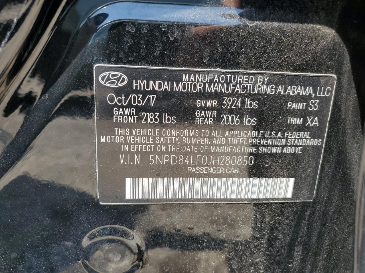 5NPD84LF0JH280850 2018 Hyundai Elantra Sel