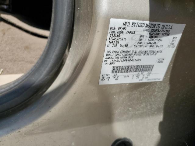 2004 Ford Excursion Limited VIN: 1FMSU43P84EA15685 Lot: 55109434