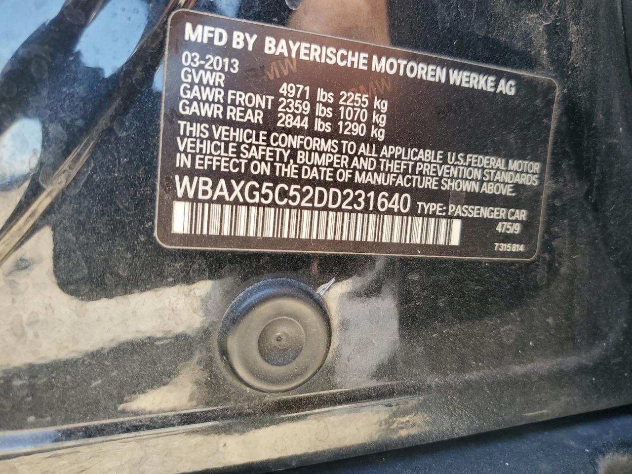 WBAXG5C52DD231640 2013 BMW 528 I