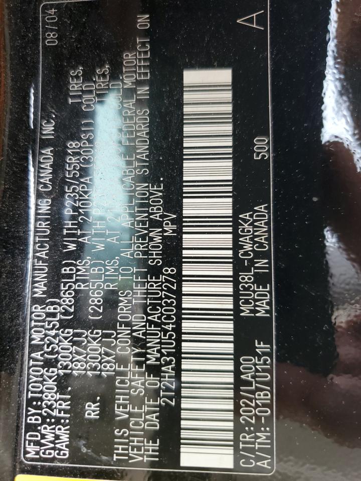 2T2HA31U54C037278 2004 Lexus Rx 330