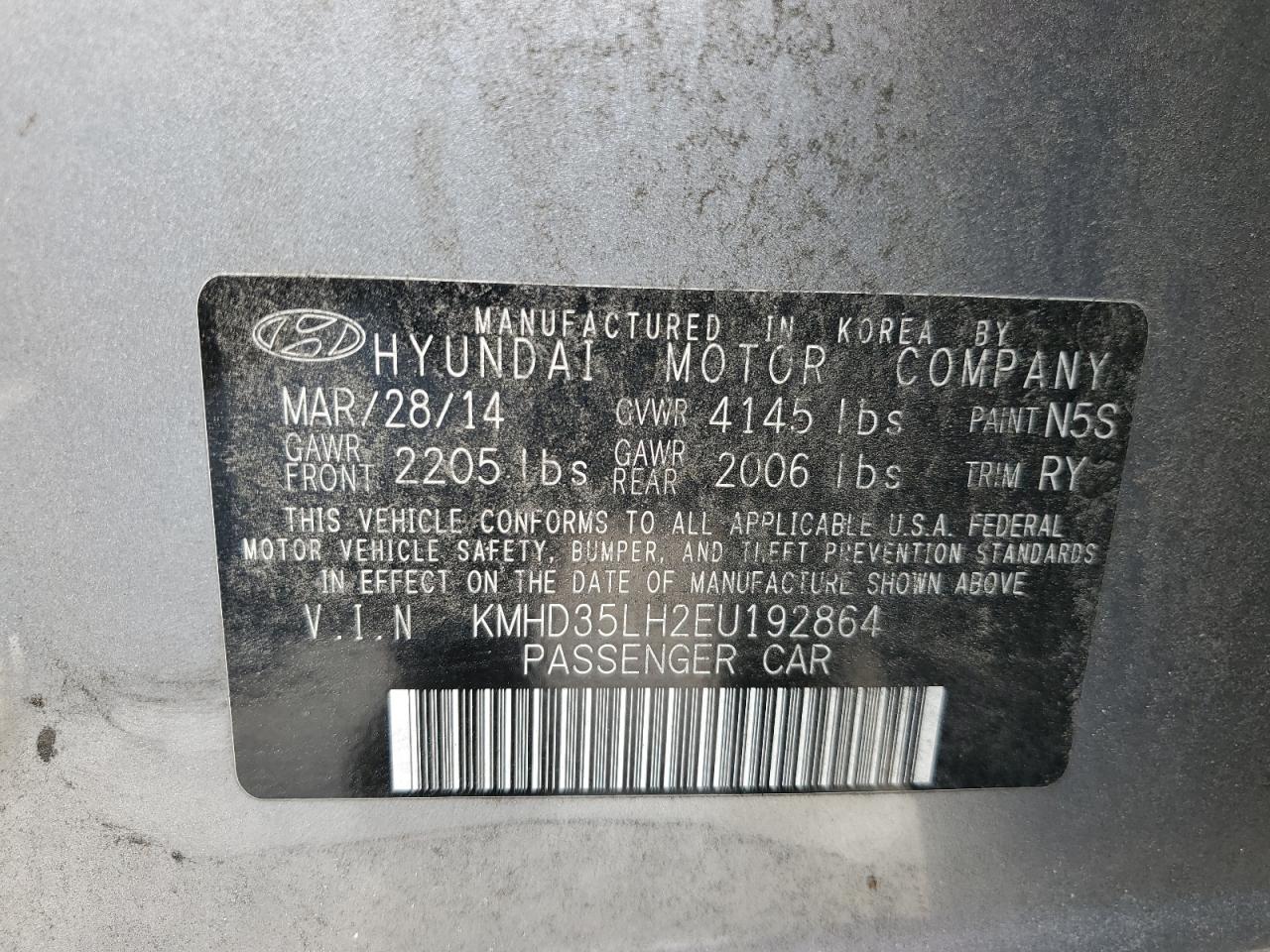 KMHD35LH2EU192864 2014 Hyundai Elantra Gt