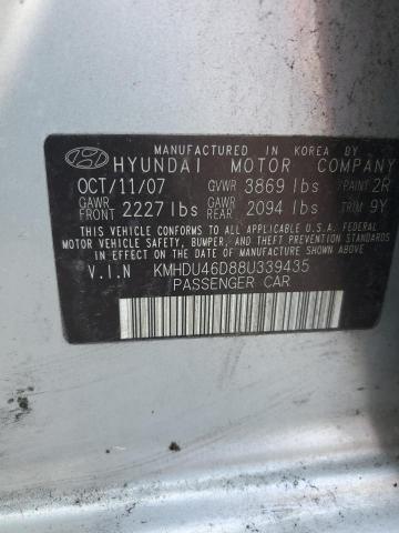 2008 Hyundai Elantra Gls VIN: KMHDU46D88U339435 Lot: 54638354