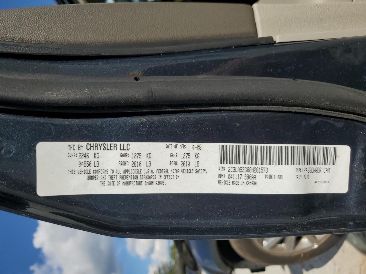 2C3LA53G88H281573 2008 Chrysler 300 Touring