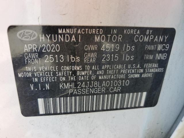 2020 Hyundai Sonata Hybrid VIN: KMHL24JJ8LA010310 Lot: 54278914