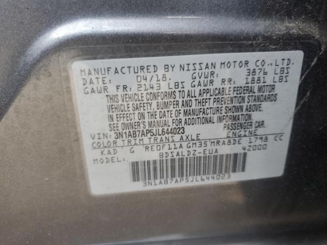 2018 Nissan Sentra S VIN: 3N1AB7AP5JL644023 Lot: 56056434