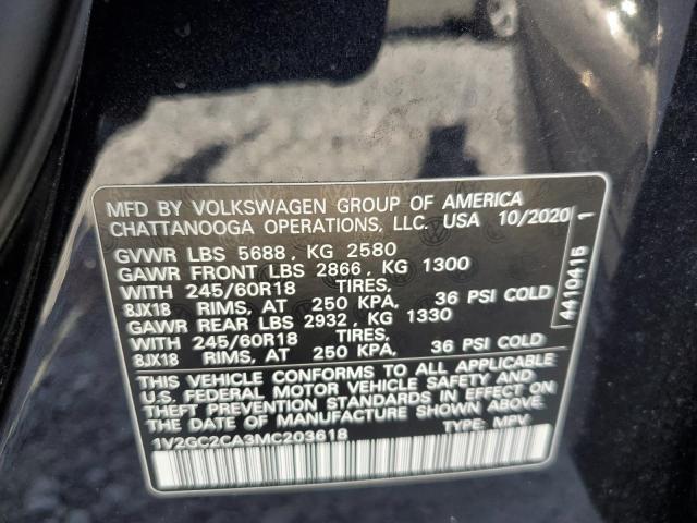 2021 Volkswagen Atlas Cross Sport S VIN: 1V2GC2CA3MC203618 Lot: 57006744