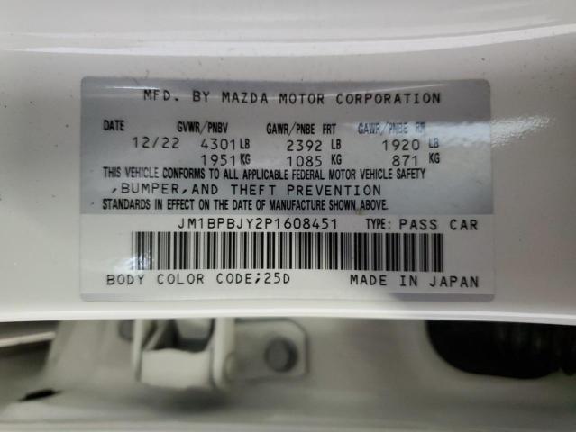 2023 Mazda 3 VIN: JM1BPBJY2P1608451 Lot: 54351874