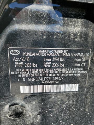 5NPD74LF5JH349373 2018 HYUNDAI ELANTRA - Image 12