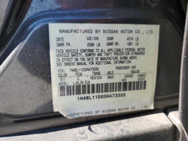 2005 Nissan Altima Se VIN: 1N4BL11D05N473355 Lot: 56826354