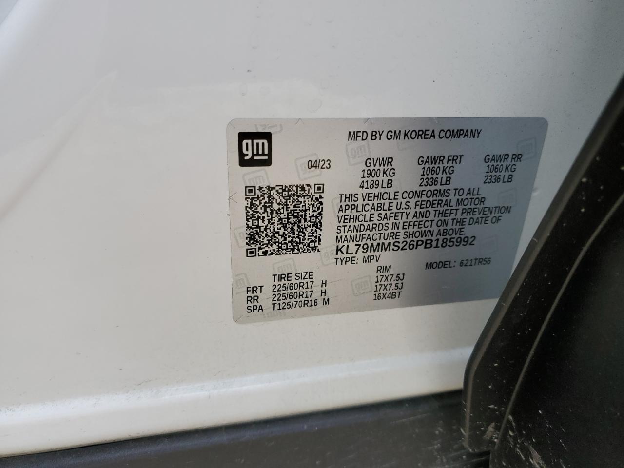 KL79MMS26PB185992 2023 Chevrolet Trailblazer Ls