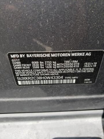 VIN 5UXKR2C38H0W43304 2017 BMW X5, Sdrive35I no.12