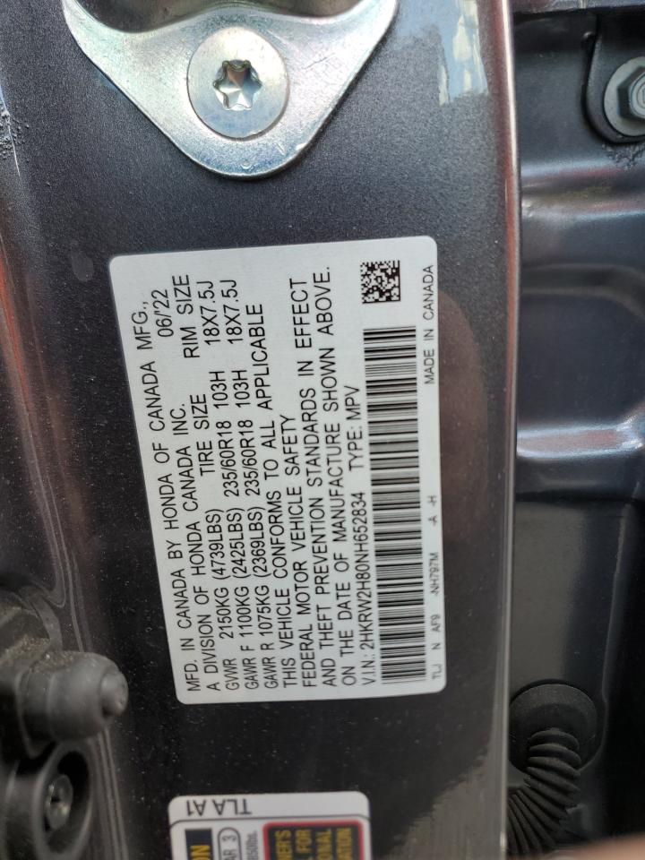 2HKRW2H80NH652834 2022 Honda Cr-V Exl