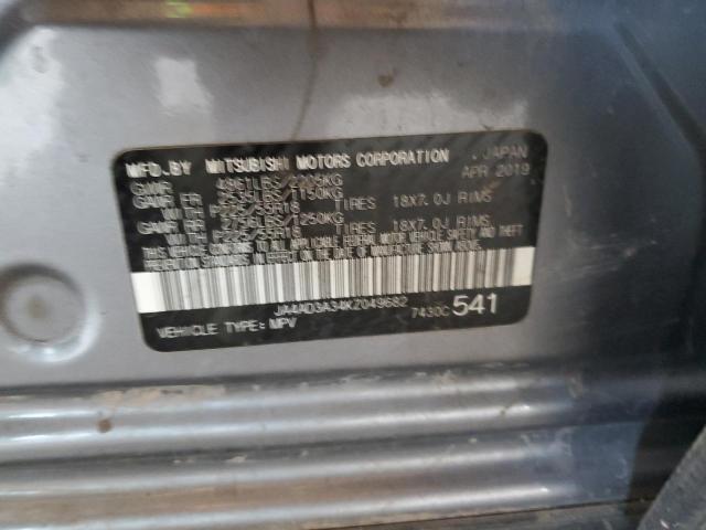 2019 Mitsubishi Outlander Se VIN: JA4AD3A34KZ049682 Lot: 57061654