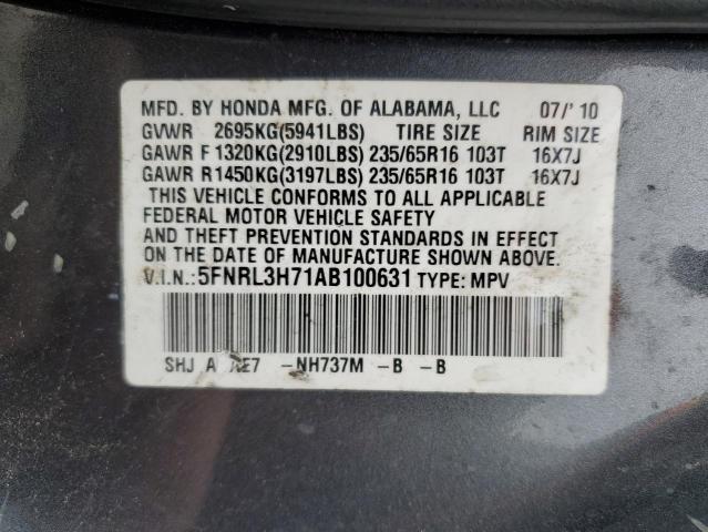 2010 Honda Odyssey Exl VIN: 5FNRL3H71AB100631 Lot: 54802934
